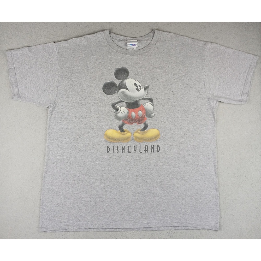 Disney Disneyland T-Shirt Mens XL Mickey Mouse Graphic Grey Short Sleeve Tee